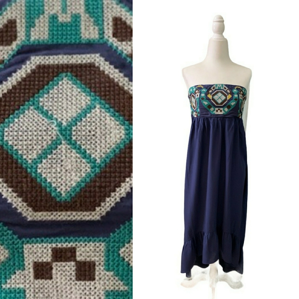 Jacquard Strapless Maxi Dress